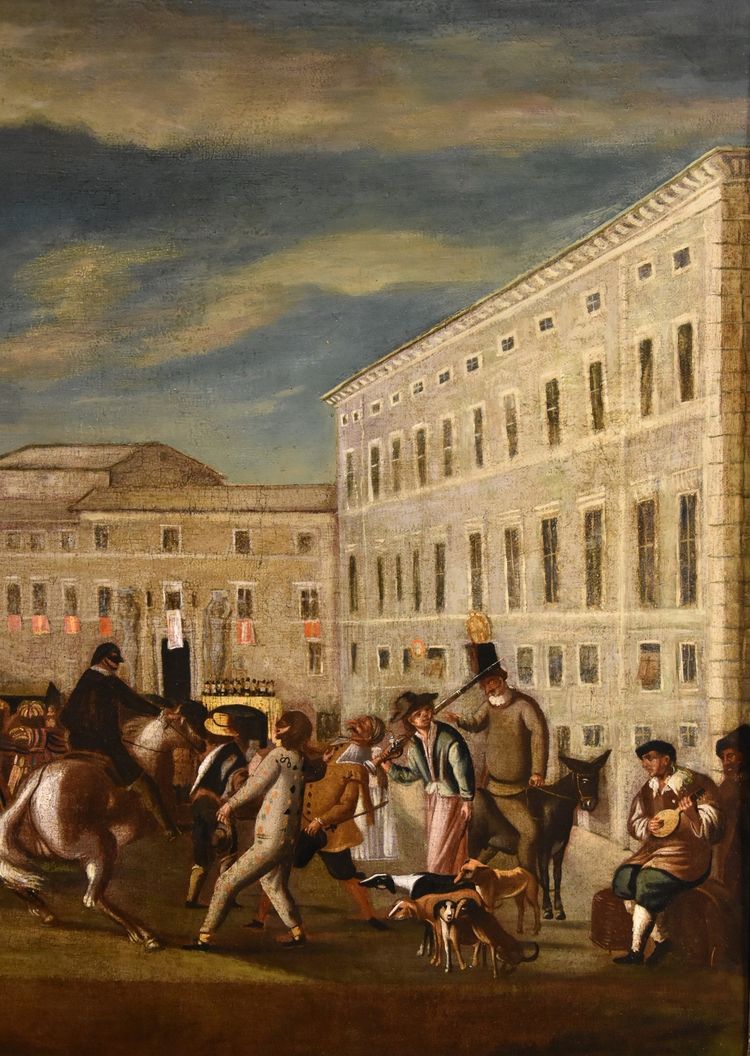 Carnevale a Roma in Piazza Colonna, Michelangelo Cerquozzi (Roma 1602 – 1660) bottega