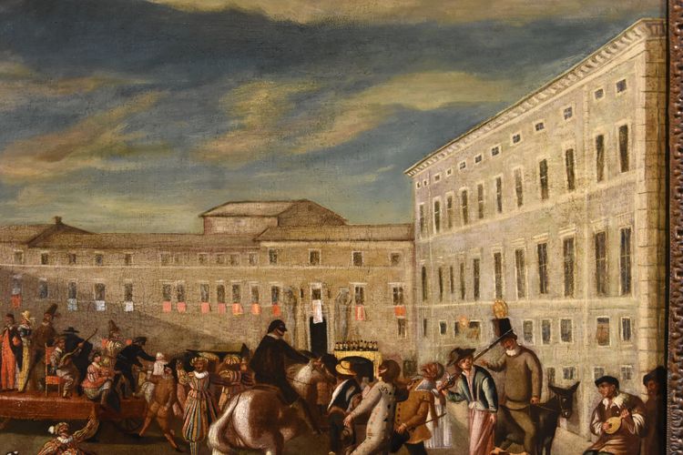 Carnevale a Roma in Piazza Colonna, Michelangelo Cerquozzi (Roma 1602 – 1660) bottega