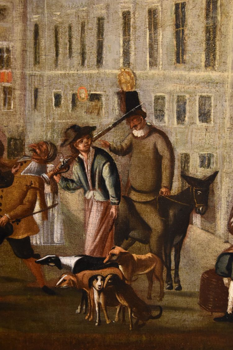 Carnevale a Roma in Piazza Colonna, Michelangelo Cerquozzi (Roma 1602 – 1660) bottega