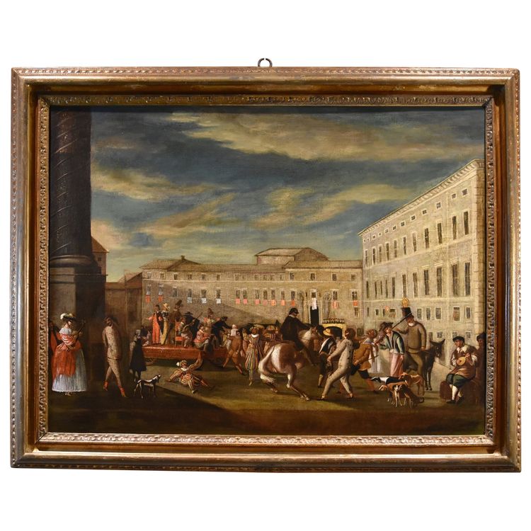 Carnevale a Roma in Piazza Colonna, Michelangelo Cerquozzi (Roma 1602 – 1660) bottega