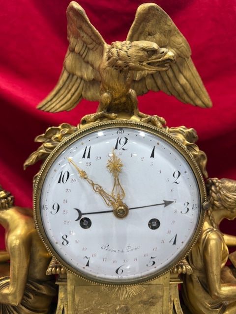 Dites Aux Marechaux Gilt Bronze Clock 18th C
