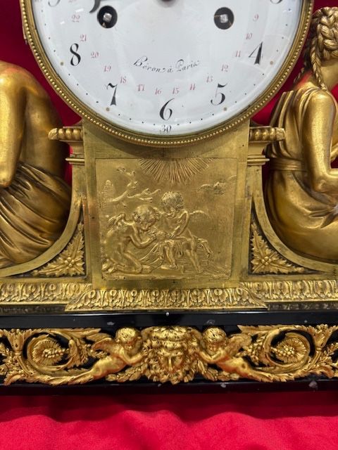 Dites Aux Marechaux Gilt Bronze Clock 18th C