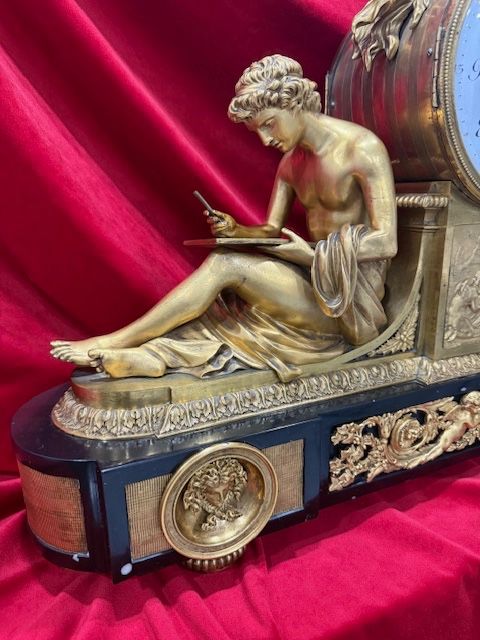 Dites Aux Marechaux Gilt Bronze Clock 18th C