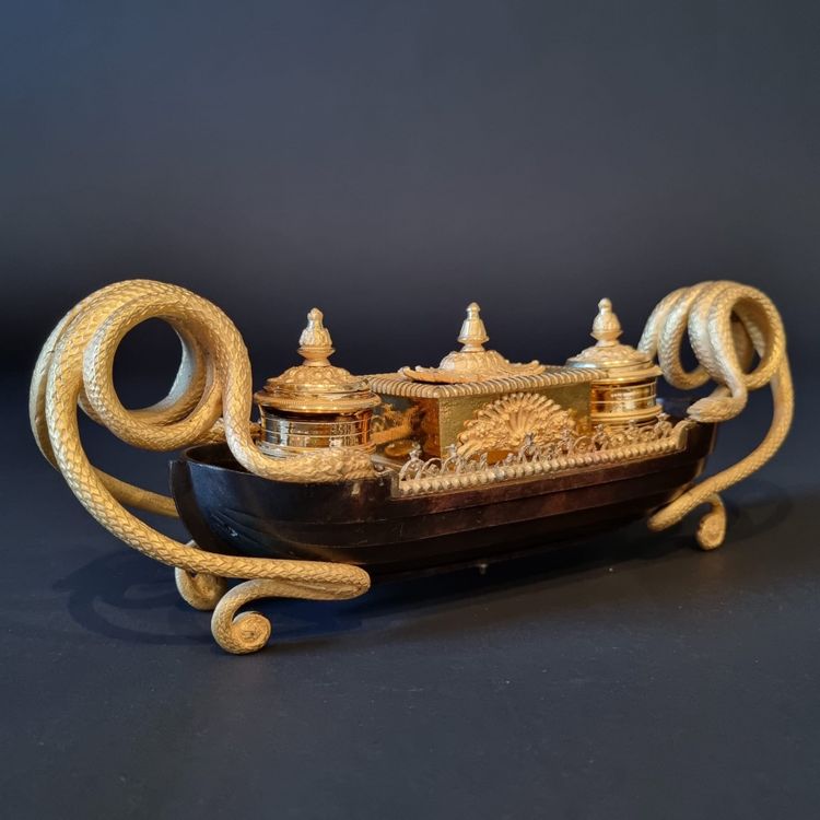 Rare late 18th century inkwell, Empire-Consulate period.