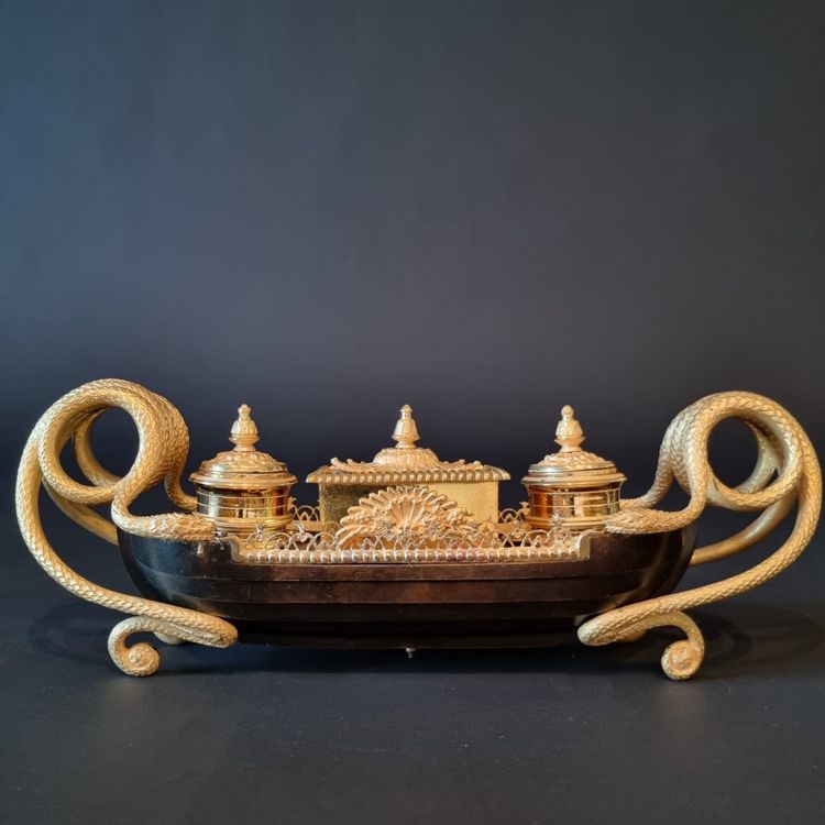 Rare late 18th century inkwell, Empire-Consulate period.