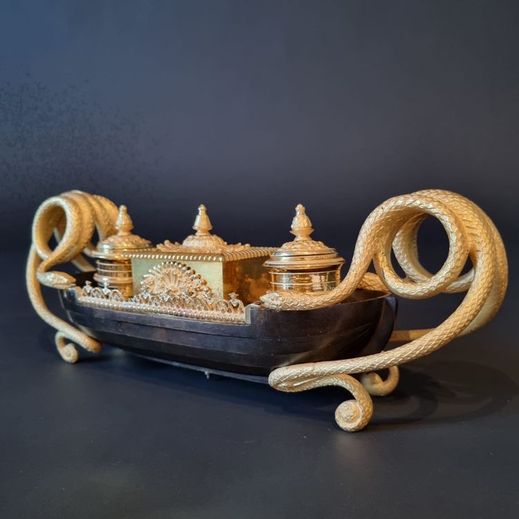 Rare late 18th century inkwell, Empire-Consulate period.