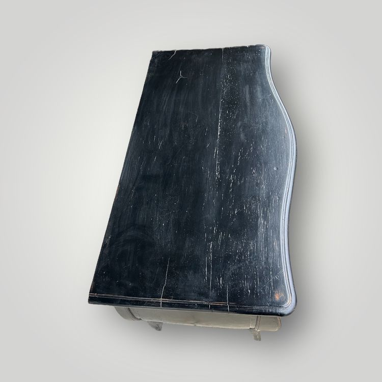 Commode Tombeau Rustique  Louis XV Laquée Noire D’époque XVIIIème 
