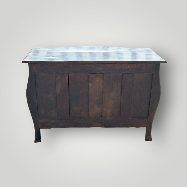 Commode Tombeau Rustique  Louis XV Laquée Noire D’époque XVIIIème 