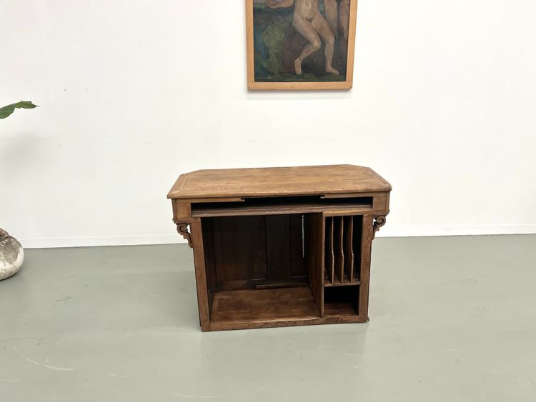 Petit comptoir de commerce ancien en chêne