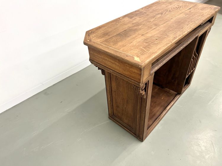 Petit comptoir de commerce ancien en chêne