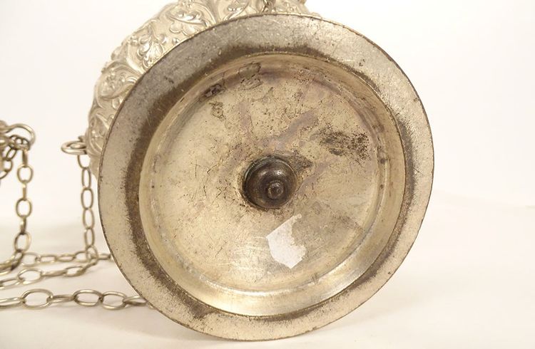 Encensoir Néogothique Argent Massif Minerve Chaînes Métal église XIXème