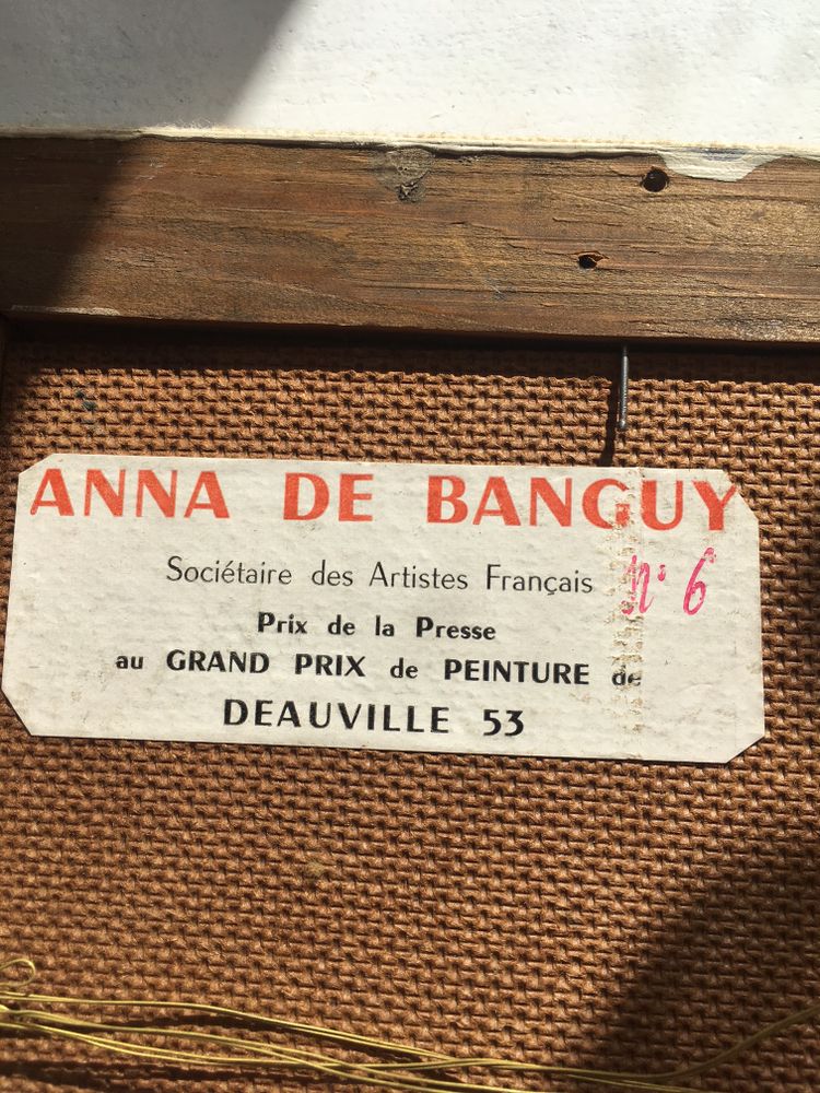 Anna de Banguy Porträt Öl auf Isorel