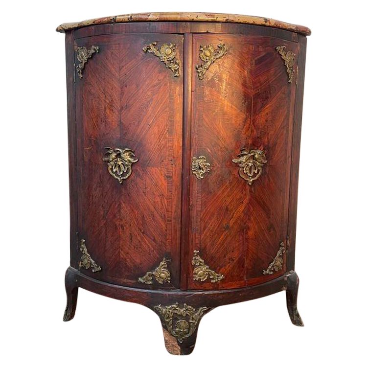 Encoignure époque Louis XV en marqueterie 