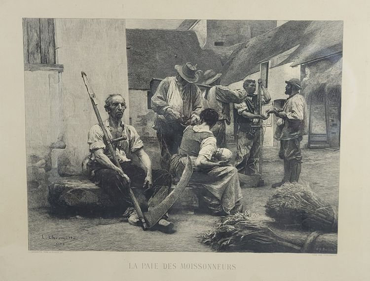Gravure "La Paie des moissonneurs" Léon LHERMITTE (1844-1925) 