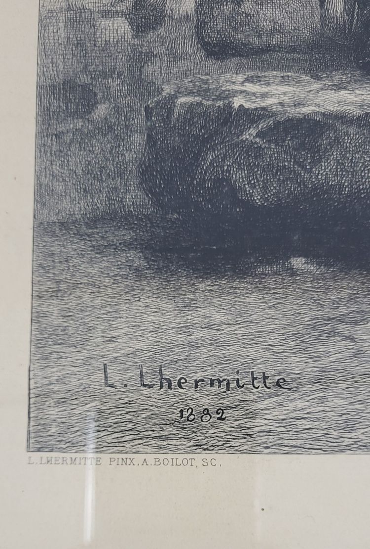 Gravure "La Paie des moissonneurs" Léon LHERMITTE (1844-1925) 