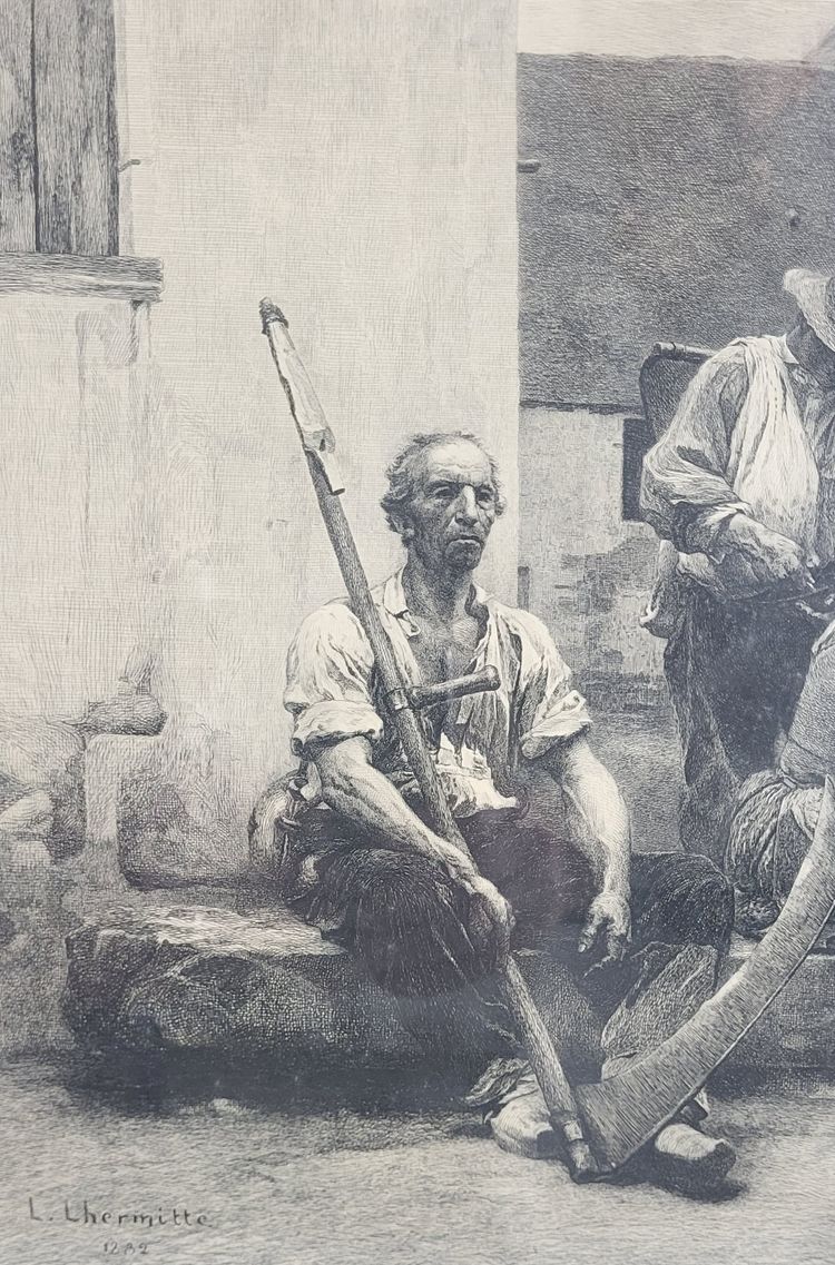 Gravure "La Paie des moissonneurs" Léon LHERMITTE (1844-1925) 