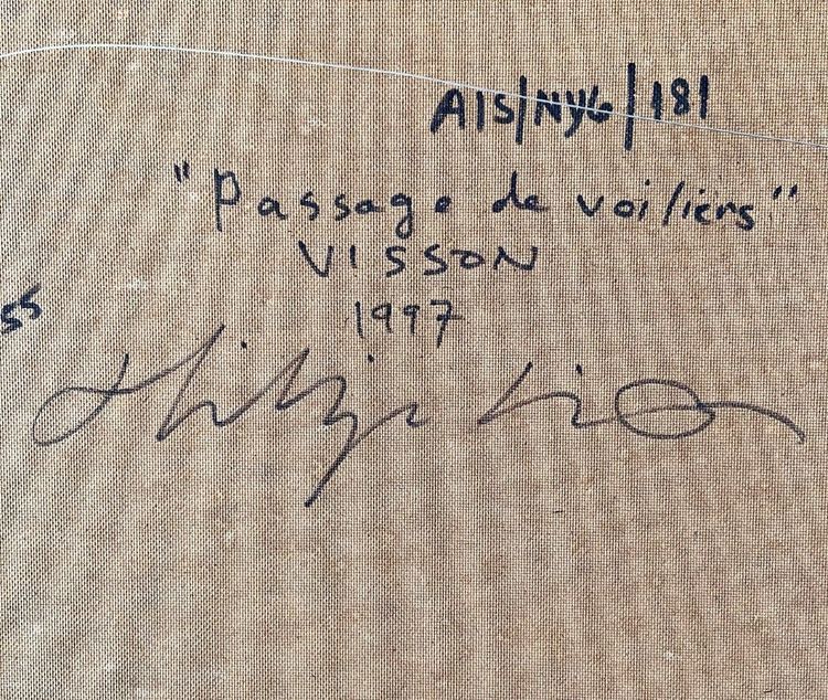 Philippe Visson (1942-2008), Gemälde Marine "passage De Voiliers".