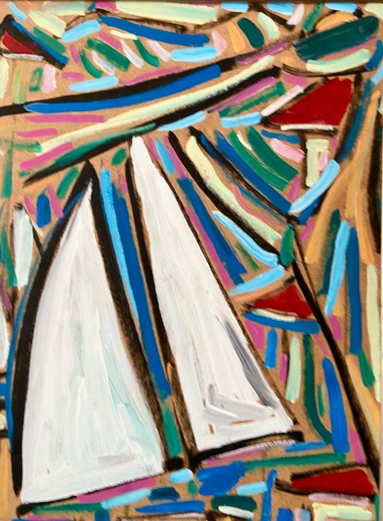 Philippe Visson (1942-2008), Gemälde Marine "passage De Voiliers".