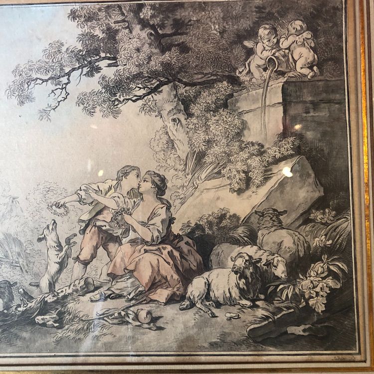 D'après Huet, scènes galantes pastorales