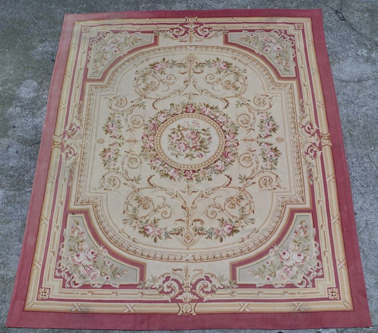 Grande tappeto Aubusson in stile Luigi XVI Napoleone III - 308 cm x 239 cm