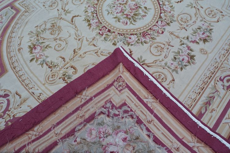 Grande tappeto Aubusson in stile Luigi XVI Napoleone III - 308 cm x 239 cm
