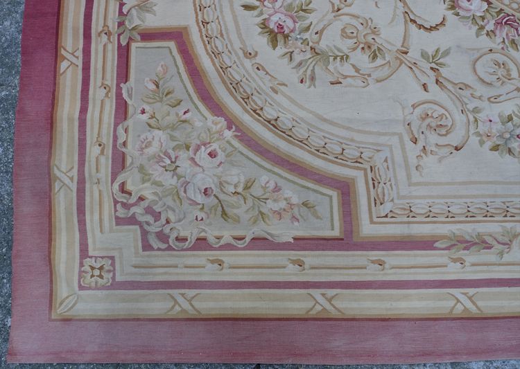 Grande tappeto Aubusson in stile Luigi XVI Napoleone III - 308 cm x 239 cm