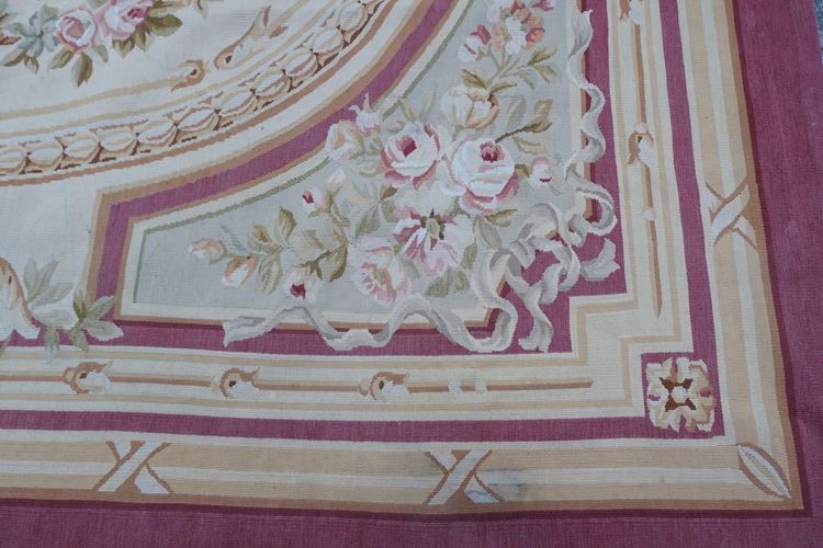 Grande tappeto Aubusson in stile Luigi XVI Napoleone III - 308 cm x 239 cm