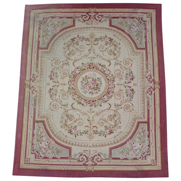 Grande tappeto Aubusson in stile Luigi XVI Napoleone III - 308 cm x 239 cm