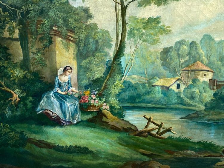 Huile sur toile Herduwb Rendurg Rendurb romantique XIXe