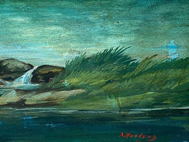 Huile sur toile Herduwb Rendurg Rendurb romantique XIXe