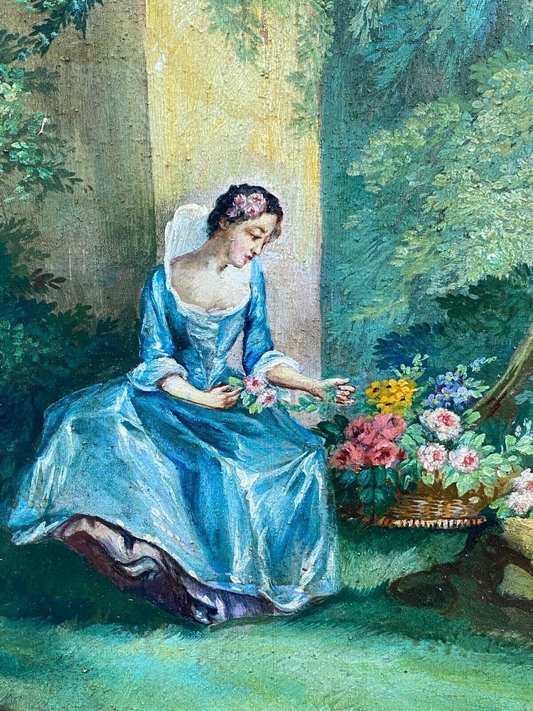 Huile sur toile Herduwb Rendurg Rendurb romantique XIXe
