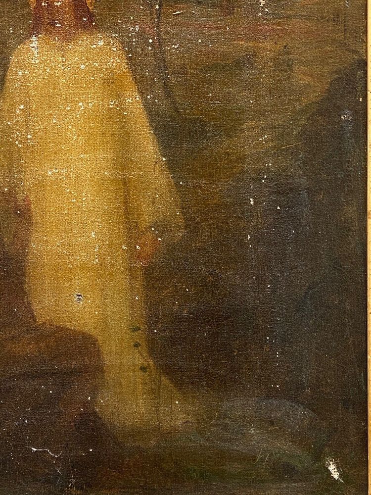 Öl auf Leinwand Christusdarstellung Surrealismus Anfang 20. Palmetten