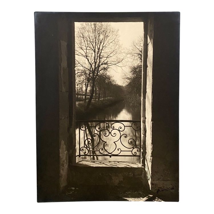 Silver print Bernard Darot XXe View of river