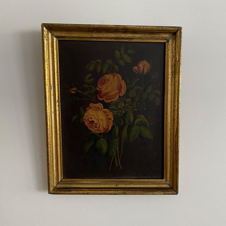 Coppia di nature morte in olio su tavola, fine XIX secolo, mazzi di fiori