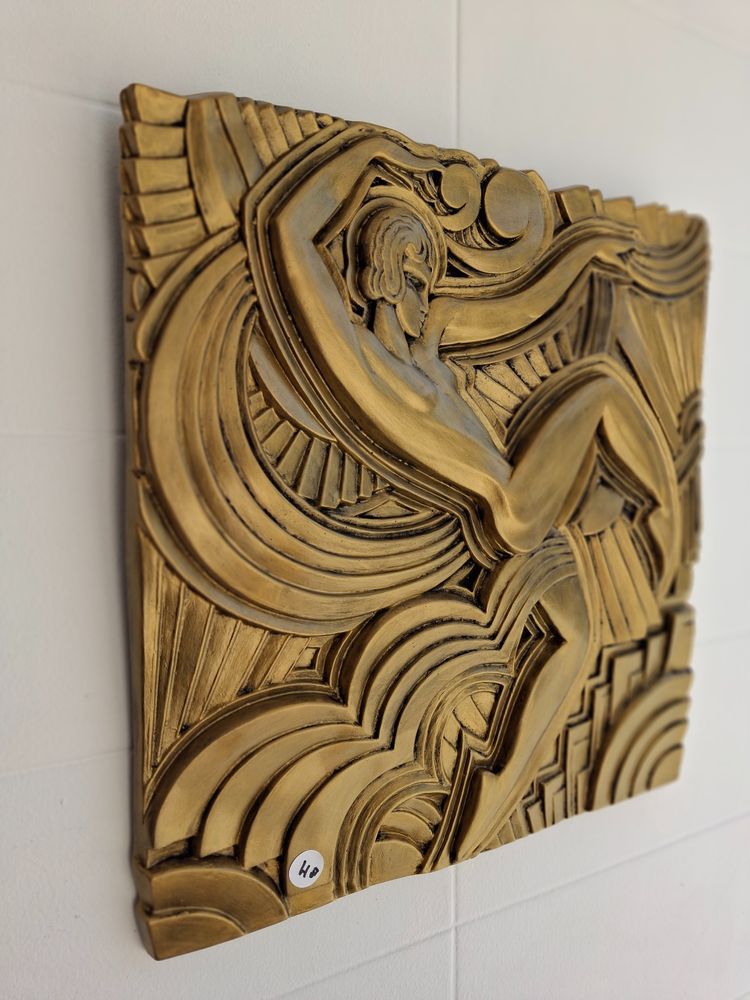 Tänzerin Replik des Frontispizes, folies bergères Gips Farbe Goldbronze