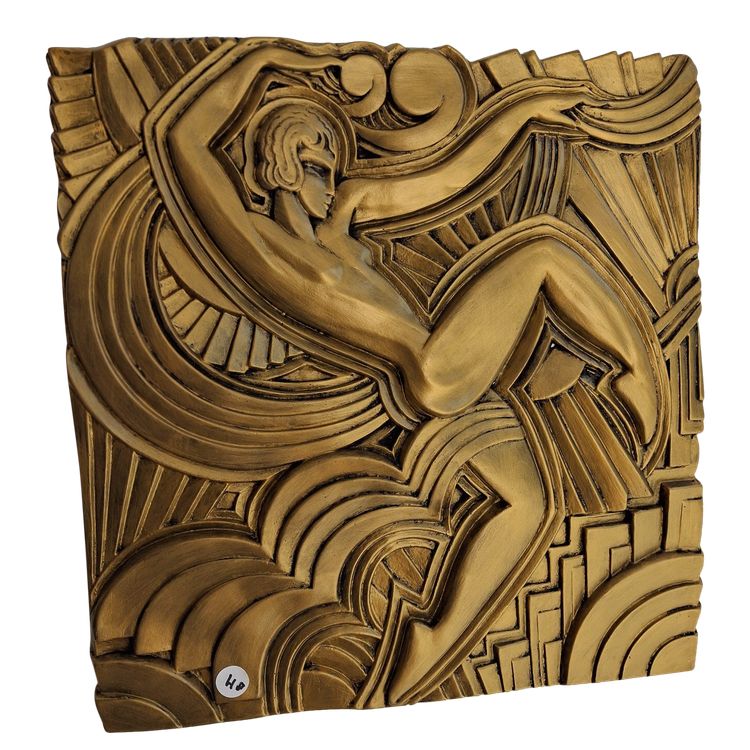 Tänzerin Replik des Frontispizes, folies bergères Gips Farbe Goldbronze