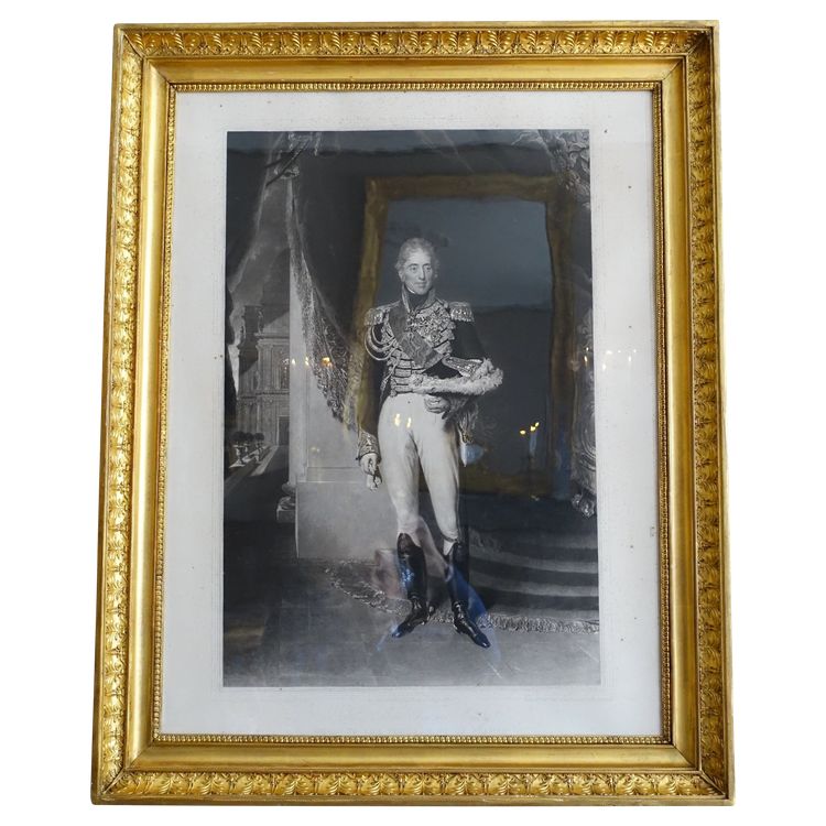 Large royalist engraving: Charles X King of France in 1825 after Lawrence - 86.5cm x 68.5cm