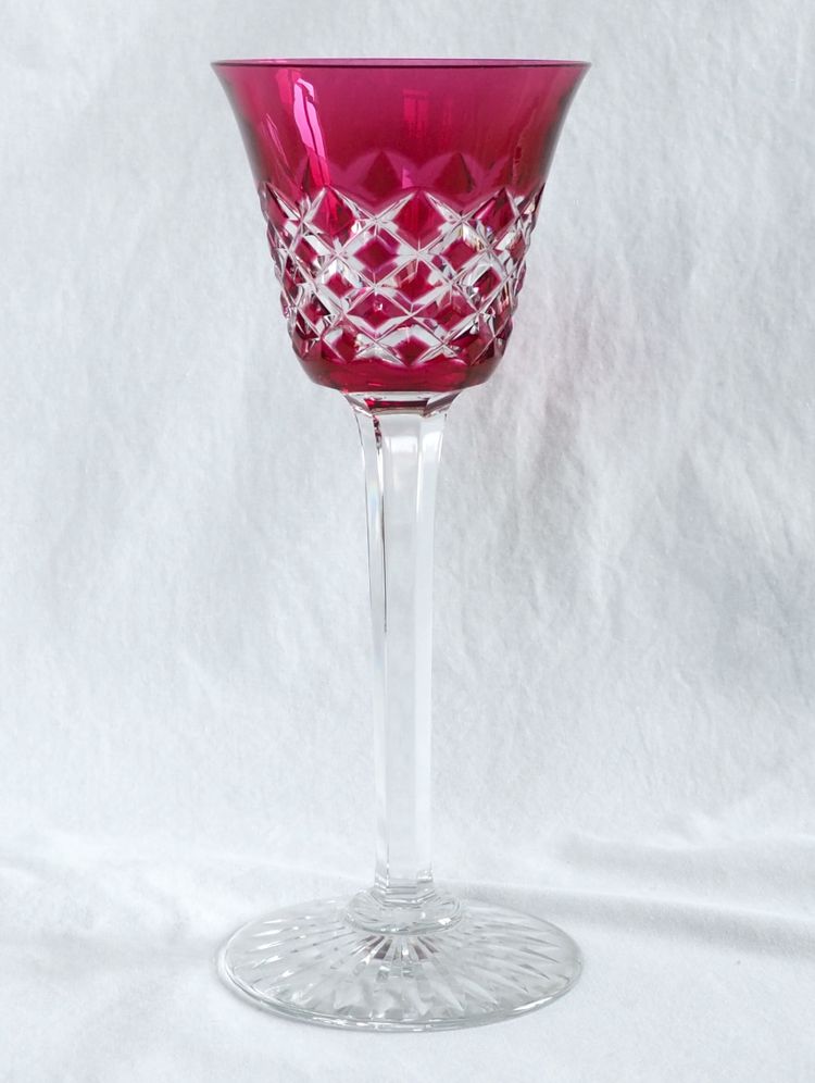 Set of 6 Baccarat crystal Rhine wine glasses, Burgos model - 19.5cm