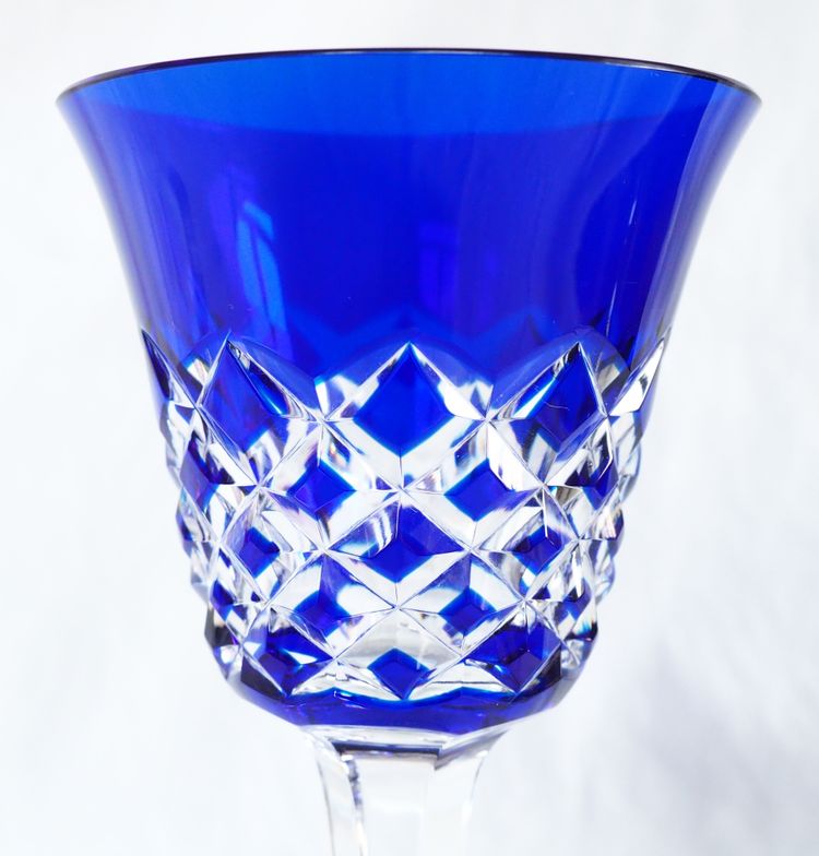 Set of 6 Baccarat crystal Rhine wine glasses, Burgos model - 19.5cm