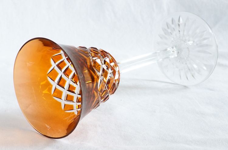 Set of 6 Baccarat crystal Rhine wine glasses, Burgos model - 19.5cm