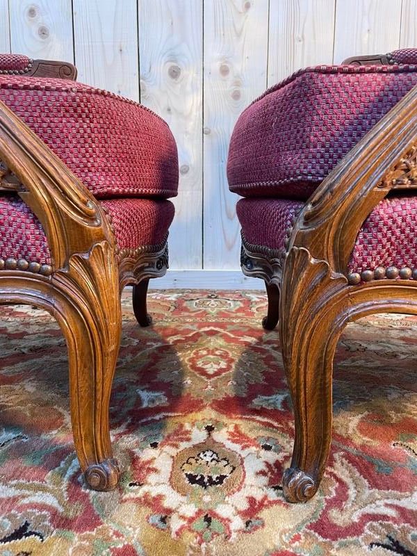 Pair of armchairs - Louis XV style shepherdes