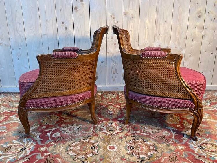 Pair of armchairs - Louis XV style shepherdes