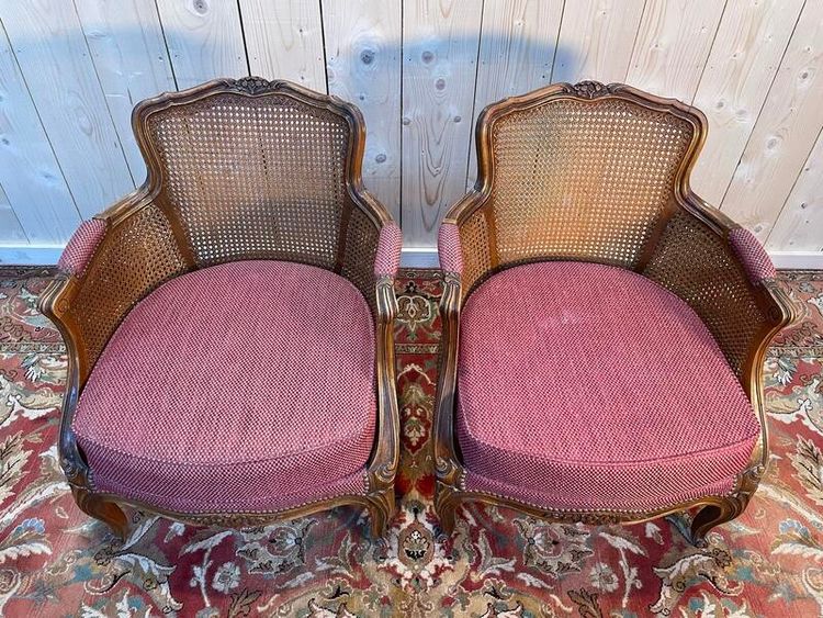 Pair of armchairs - Louis XV style shepherdes