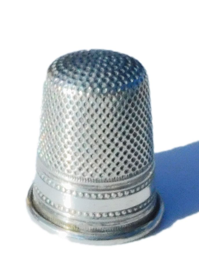 Small Box Sewing Kit Silver Vermeil Embroidery Scissors Thimble Case Needles