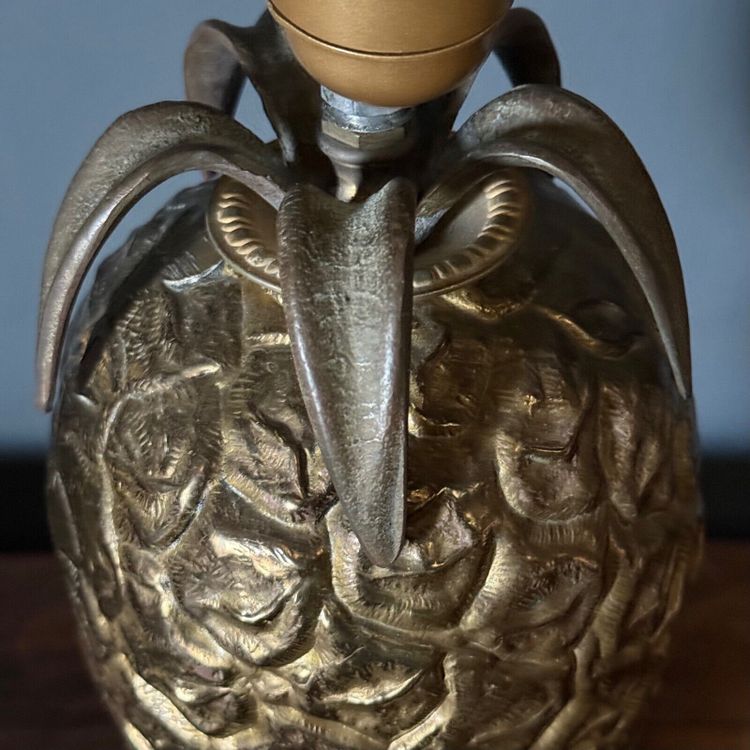 Lampada ananas 1980 in metallo dorato