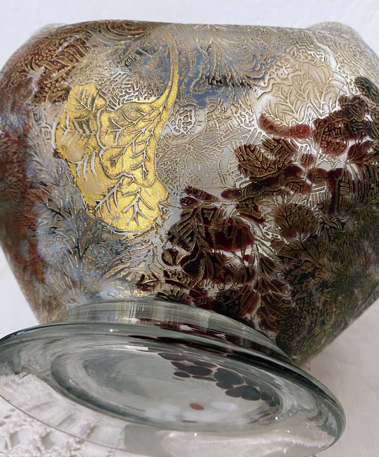 Cup 1900 "Printemps" Japanese decor Clichy St Denis Montjoie cf. Legras