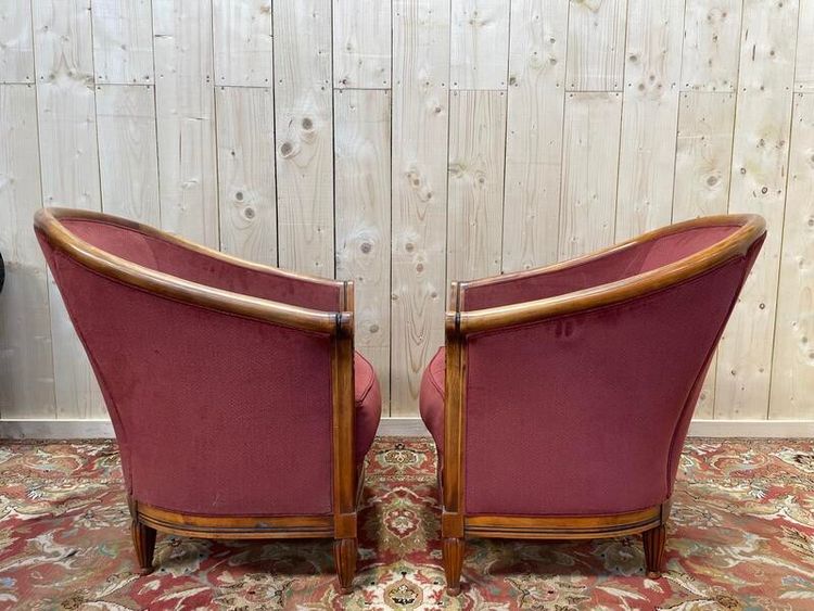 Coppia di poltrone in botte in stile art deco
