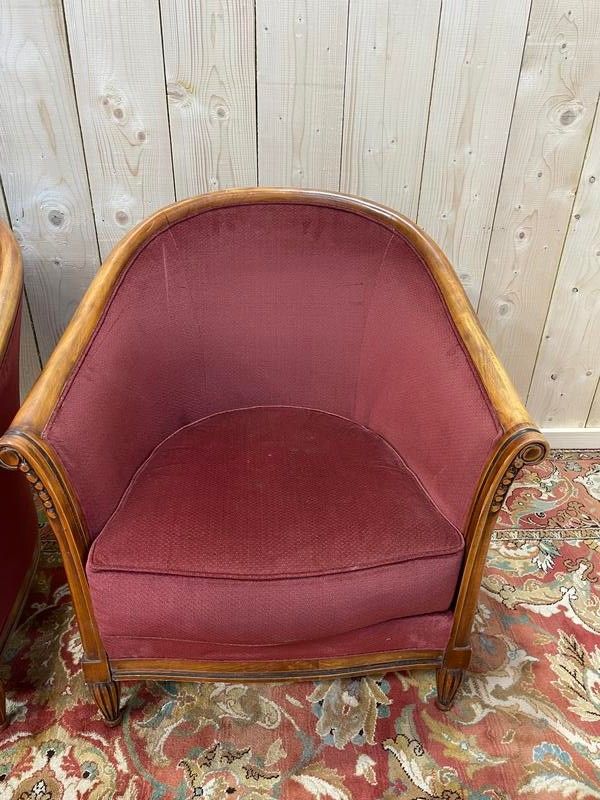 Coppia di poltrone in botte in stile art deco