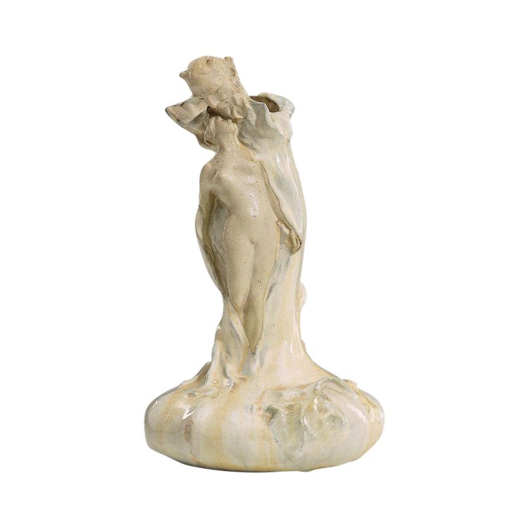 Alfred Finot, Faune & Nymphe, Art Nouveau ceramic