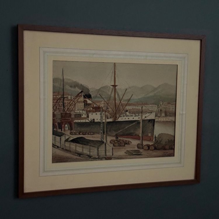 Fodera acquerellata di Deny Nice 1938 inizio XX secolo